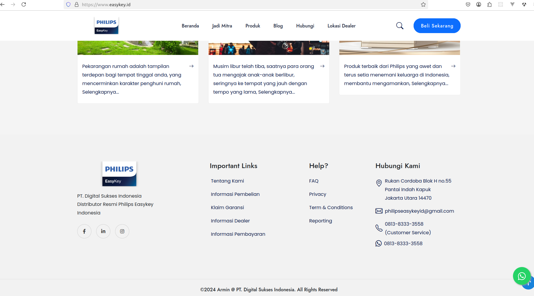 Ecommerce Website Philips Easykey